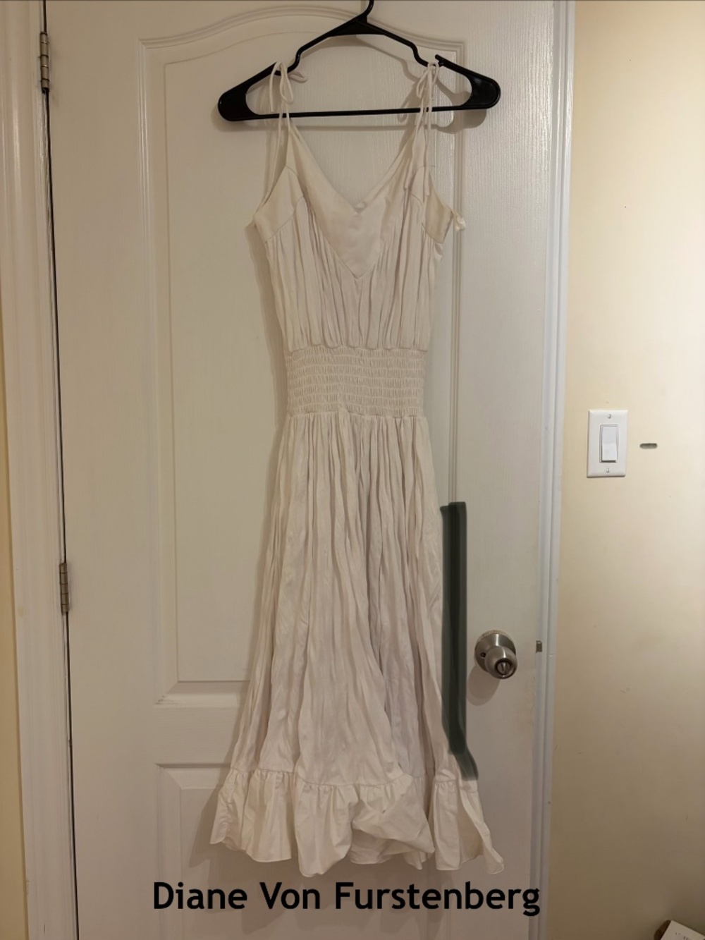 DVF white flow dress